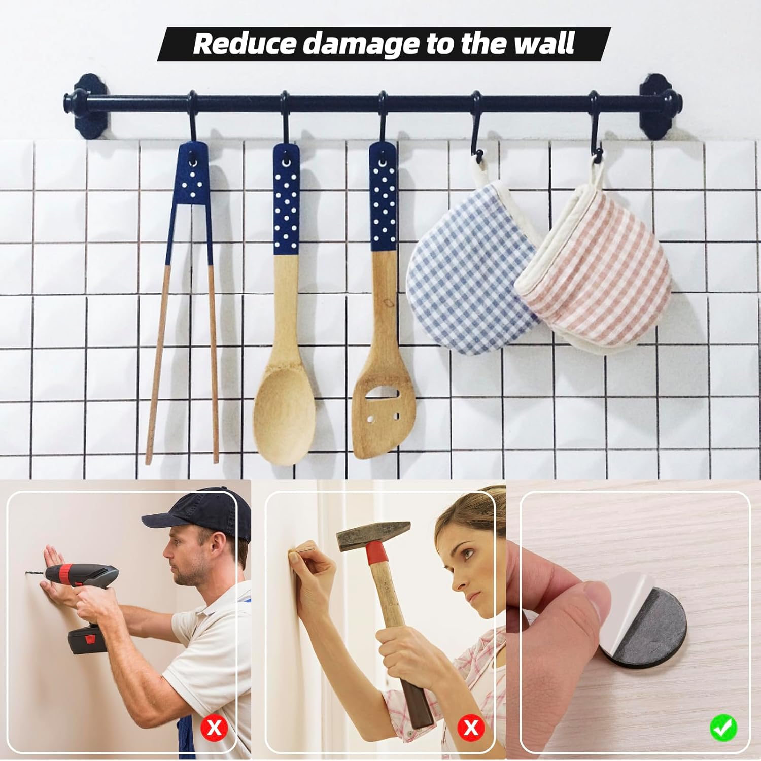 Thumbnail 2 de ZISMA Double Sided Sticky Pads (50 pcs) heavy duty adhesive foam mounting pads, square 40mm x 40mm & round 30mm