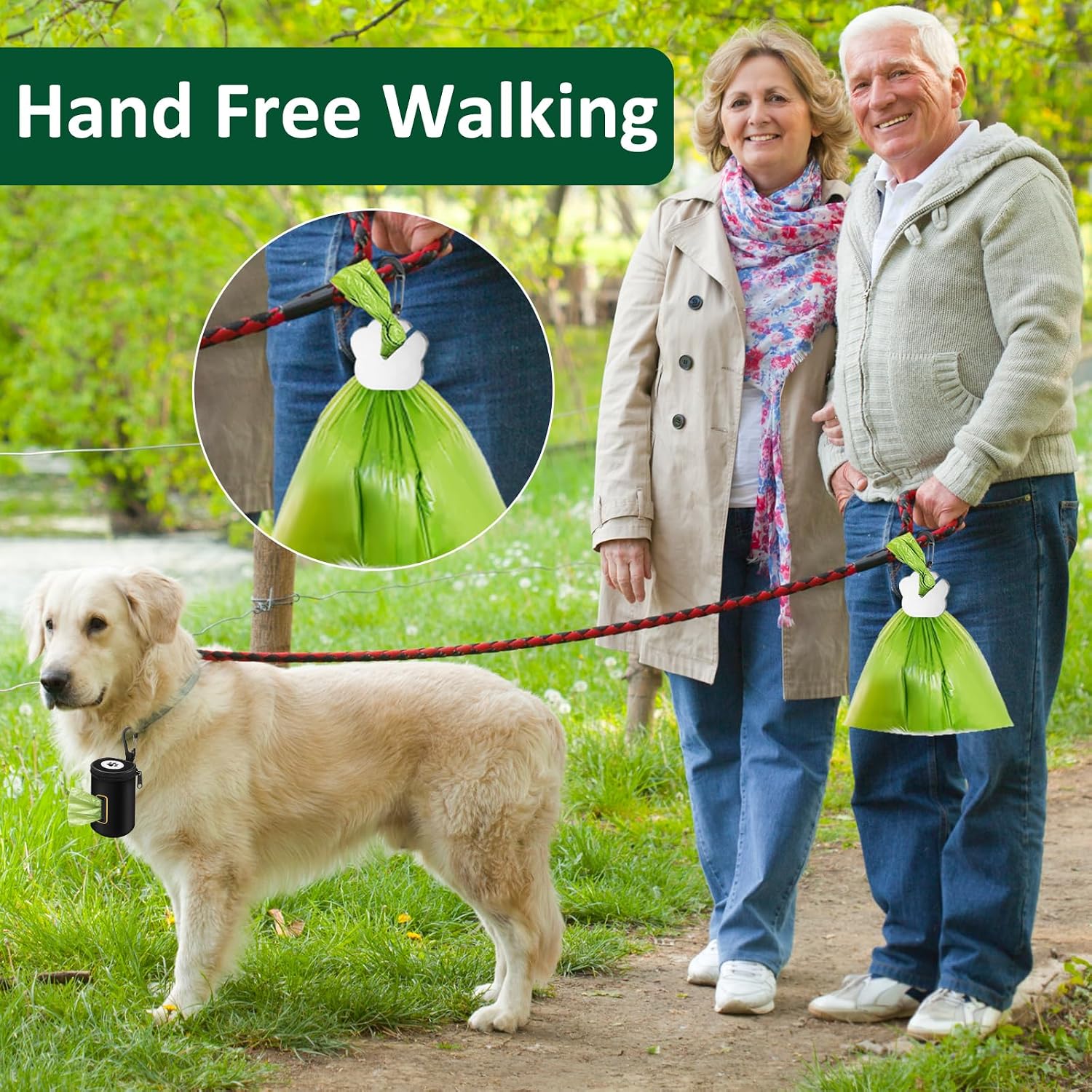 Thumbnail 4 de RASSE Dog Poop Bags Dispenser: 1680D Nylon Oxford Waste Bag Holder with Carabiner