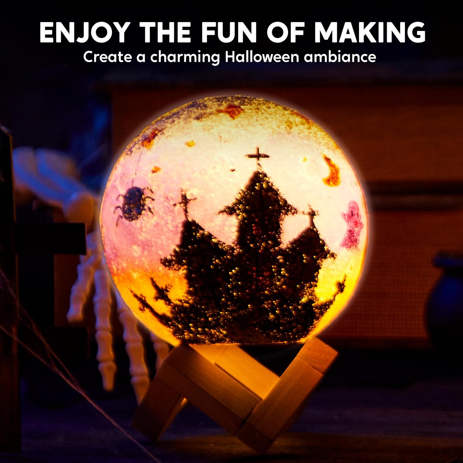 Thumbnail 3 de Klever Kits Paint Your Own Moon Lamp Kit for Kids