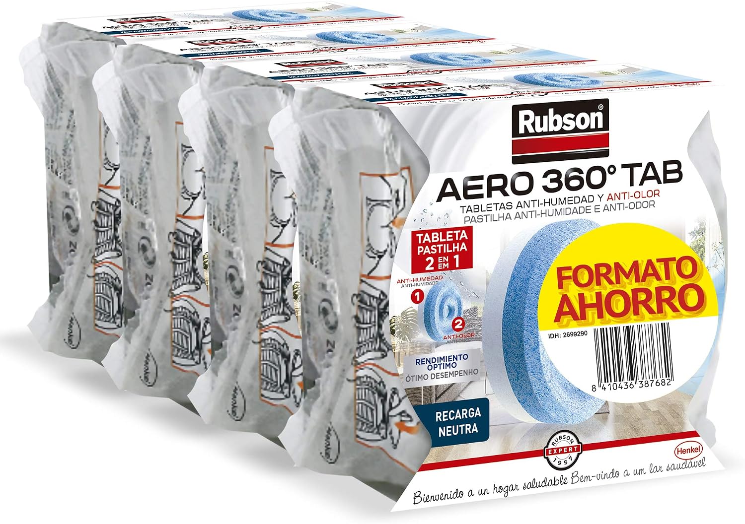 Detalle de Rubson AERO 360° 📦 Recambios neutralizadores de olor y humedad