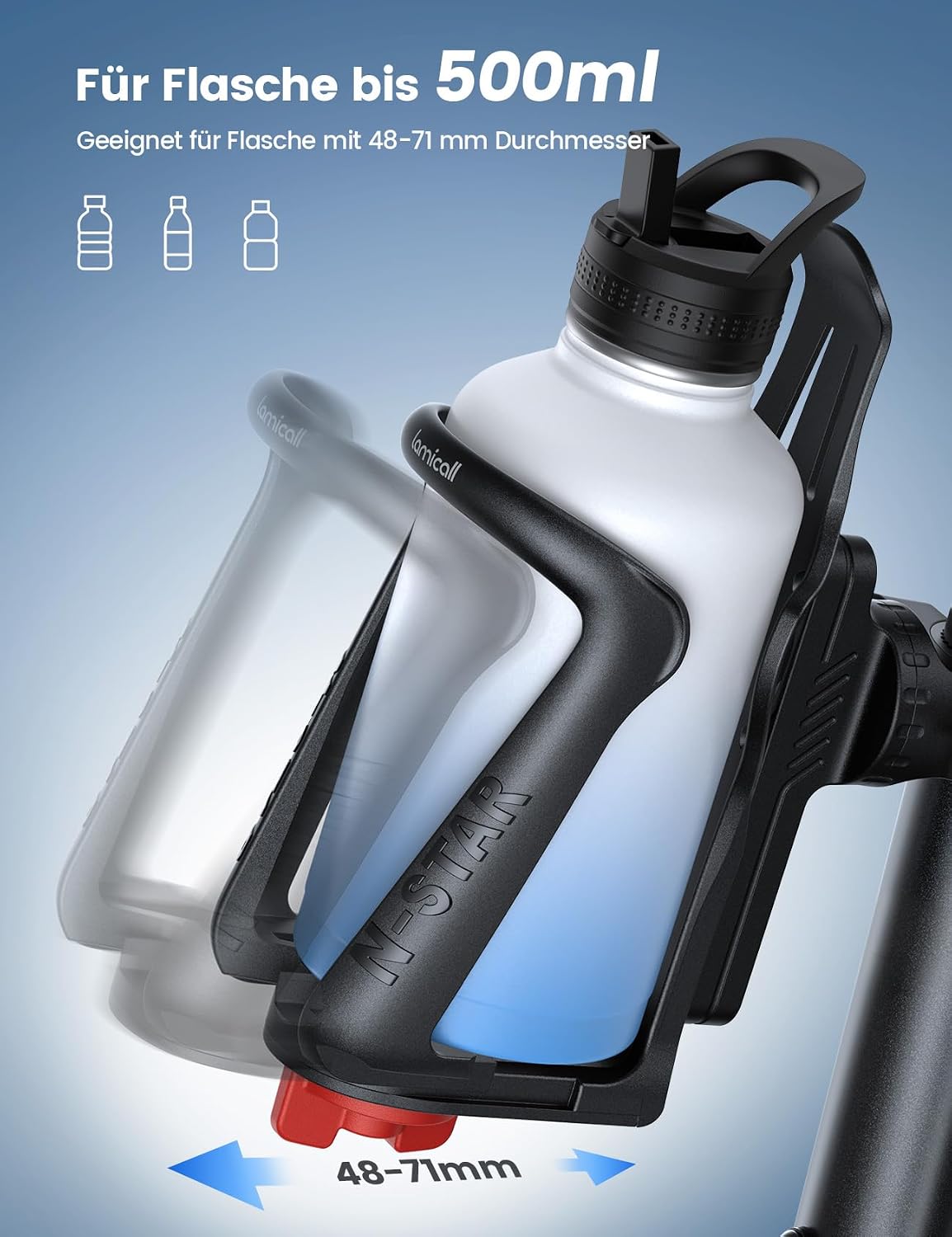 Detalle 2 de Lamicall Flaschenhalter Fahrrad für 500 ml