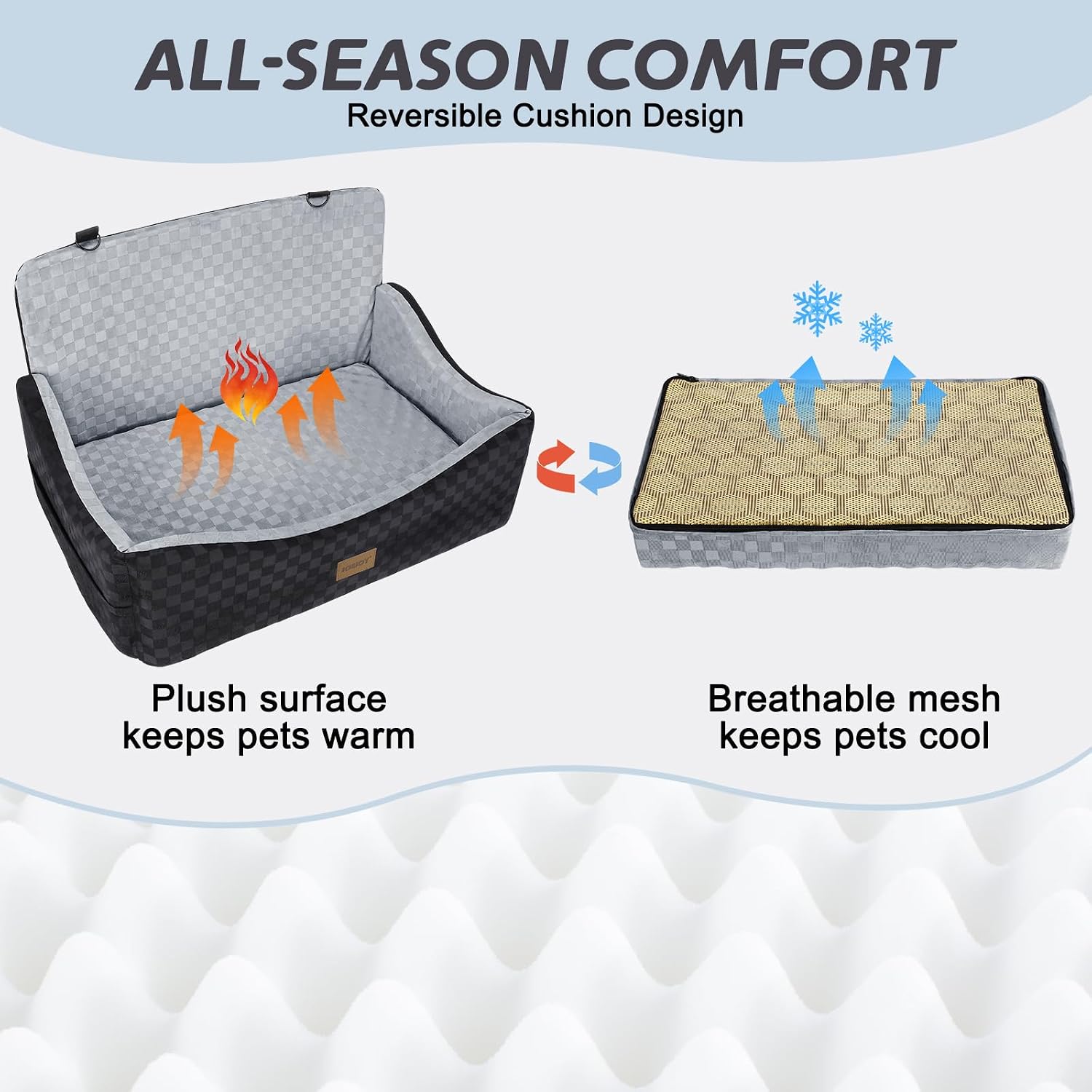 Detalle de Large dog car seat memory foam booster