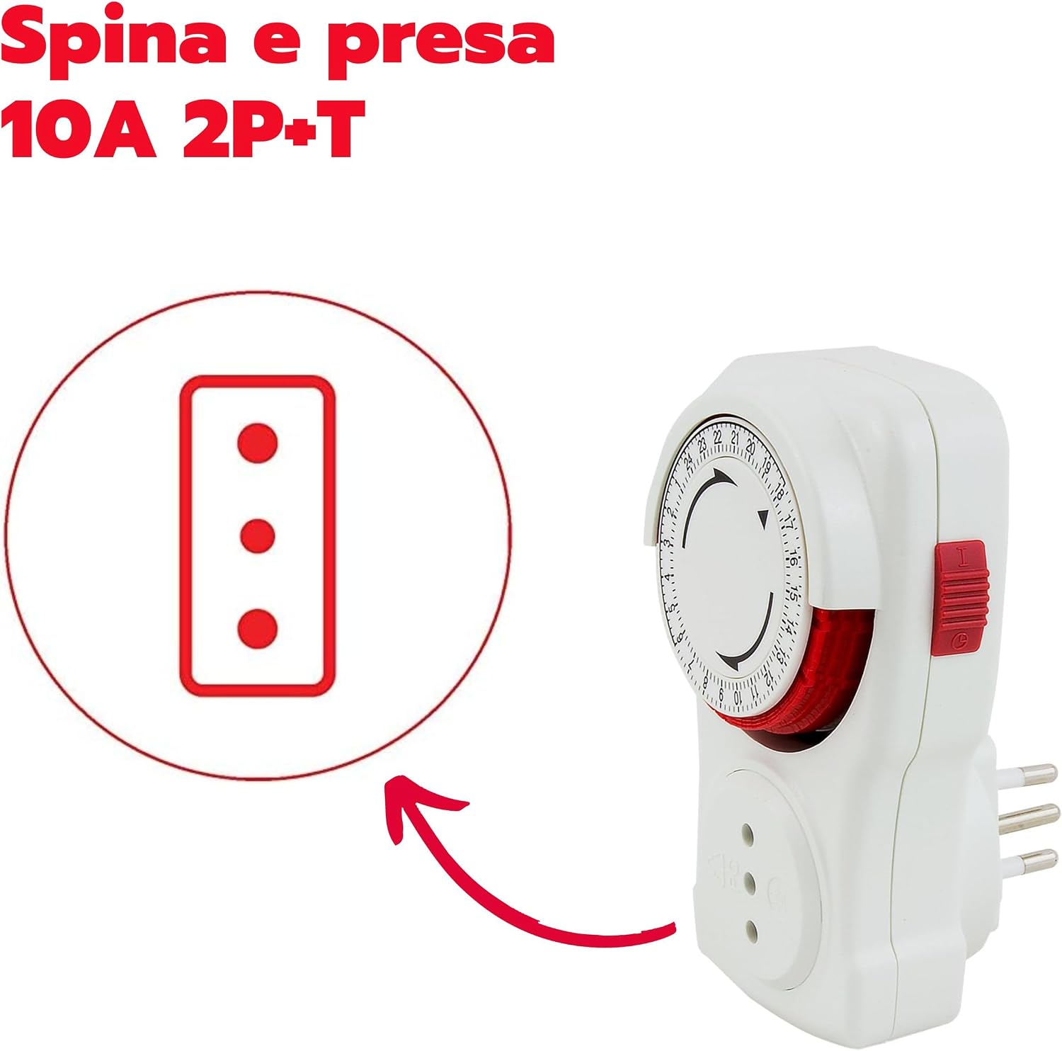 Detalle de POLY POOL PP1407AM Programmatore Giornaliero: timer per presa elettrica, 15 minuti di intervallo