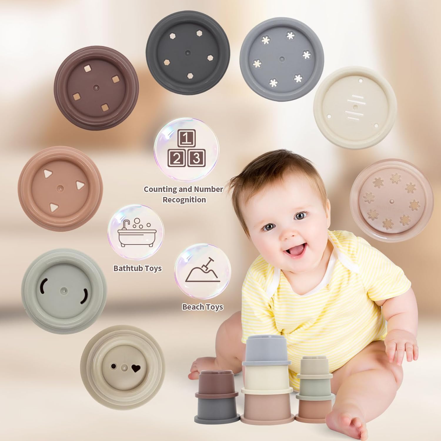 Detalle 2 de LUCKFUTURE 8-in-1 Montessori Toy Set 6–18 months