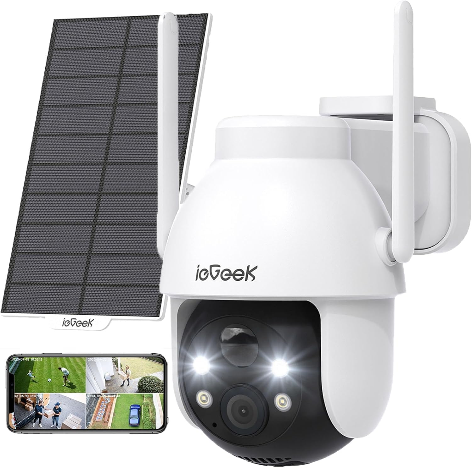 Detalle de ieGeek 2K Telecamera Wi‑Fi esterno 360°