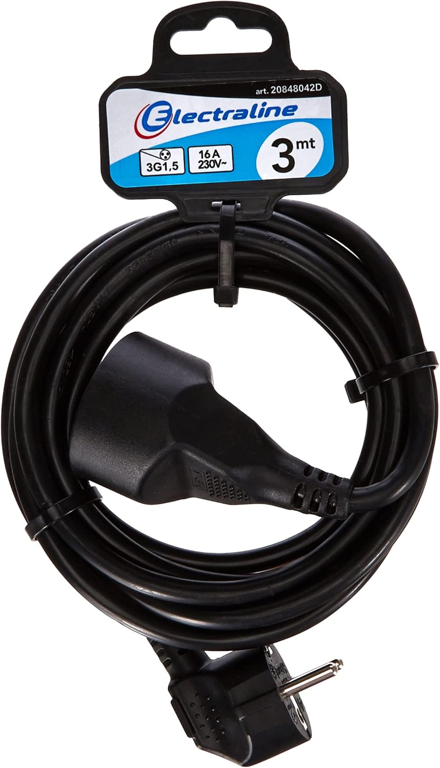 Thumbnail 2 de Electraline 20848025D – Rallonge Prolongateur électrique 10 m, 16 A, 3G1,5 mm², noir