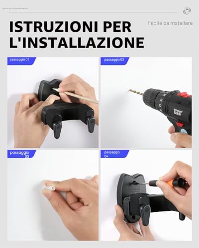 Thumbnail 6 de Donner Supporto a parete per chitarra – 2 pack con blocco automatico e cuscinetti EVA