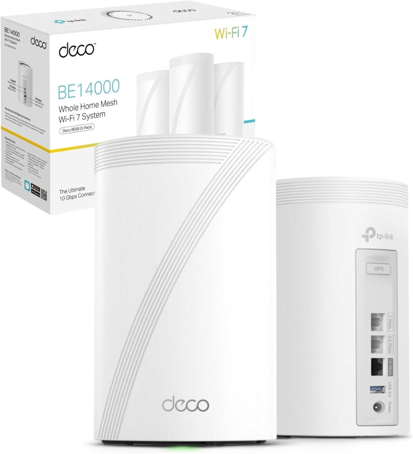 TP-Link Deco BE68 Wi‑Fi 7 Mesh WLAN Set (2er Pack) – BE14000 mit 10G-/2,5G-Ports und MLO