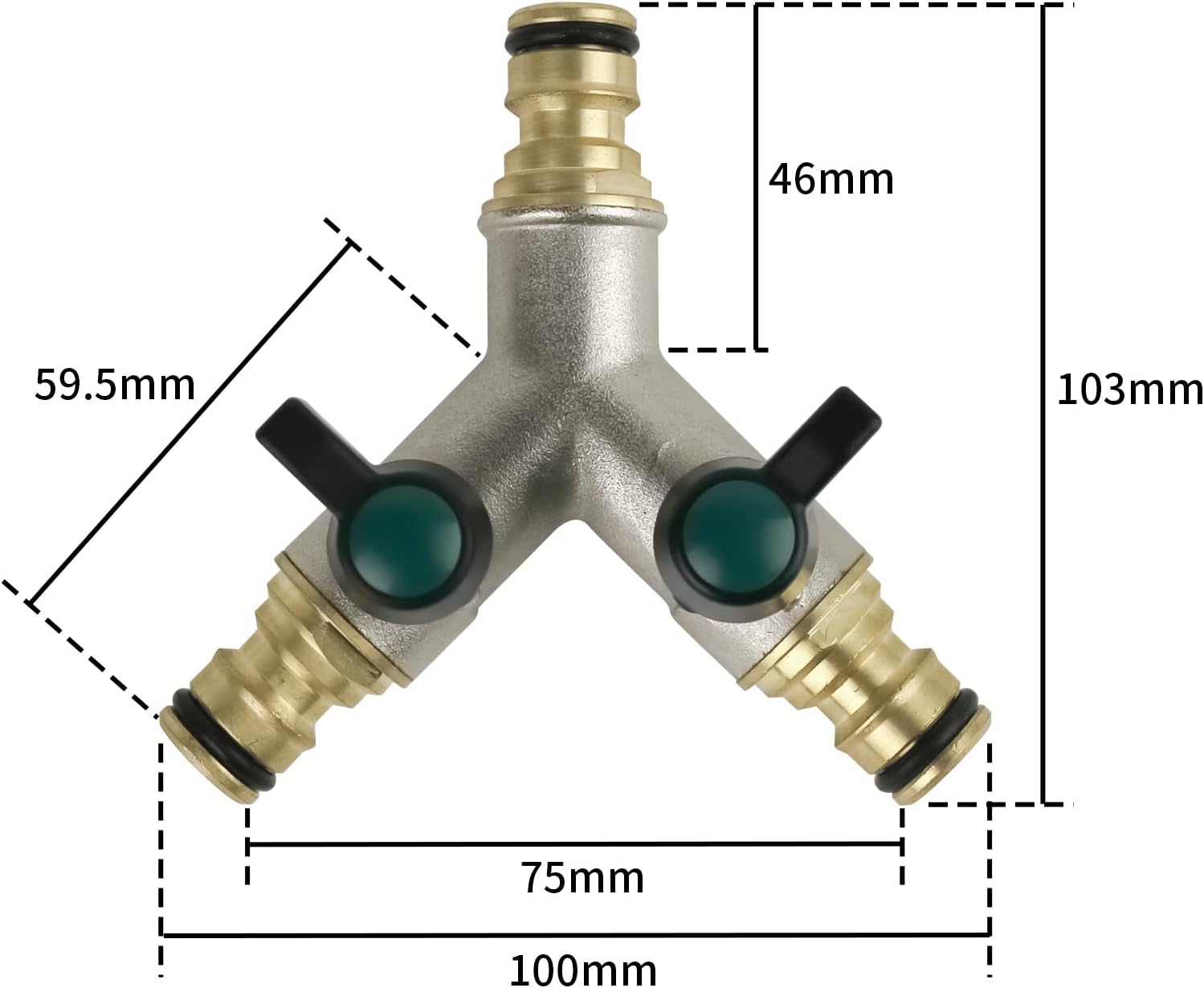 Thumbnail 1 de Hydrogarden 2-Way Garden Water Pipe Connector Y-Splitter (1/2 inch) with Switch Valve