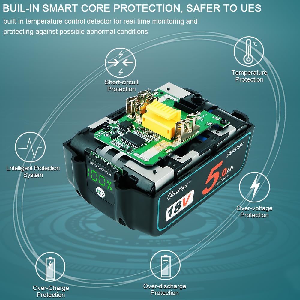 Detalle 2 de Makita 18V 5.0Ah replacement battery for power tools