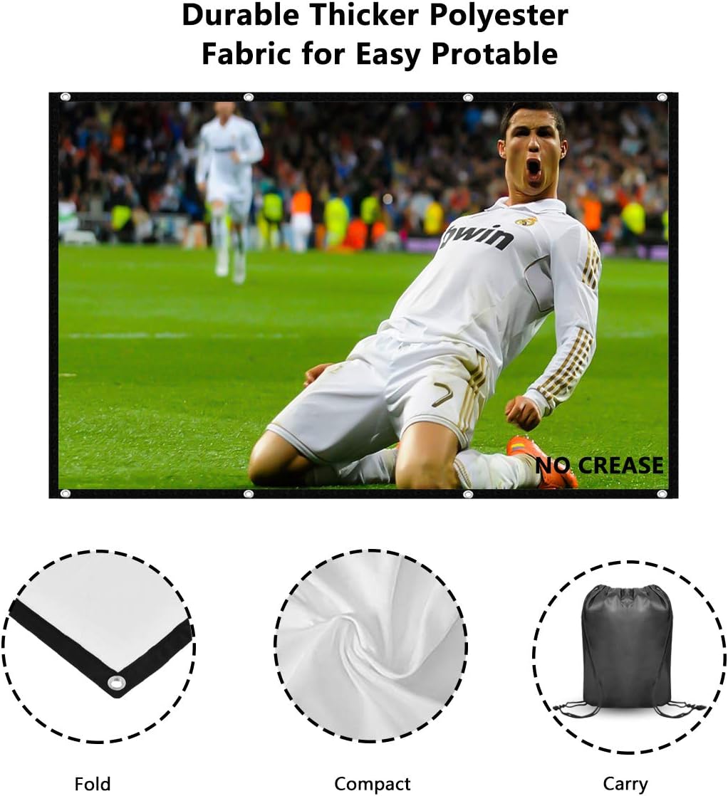 Thumbnail 1 de Mebios 120 Inch Projection Screen: Portable 4K Ready, Matte White Canvas for Home, School and Cinema