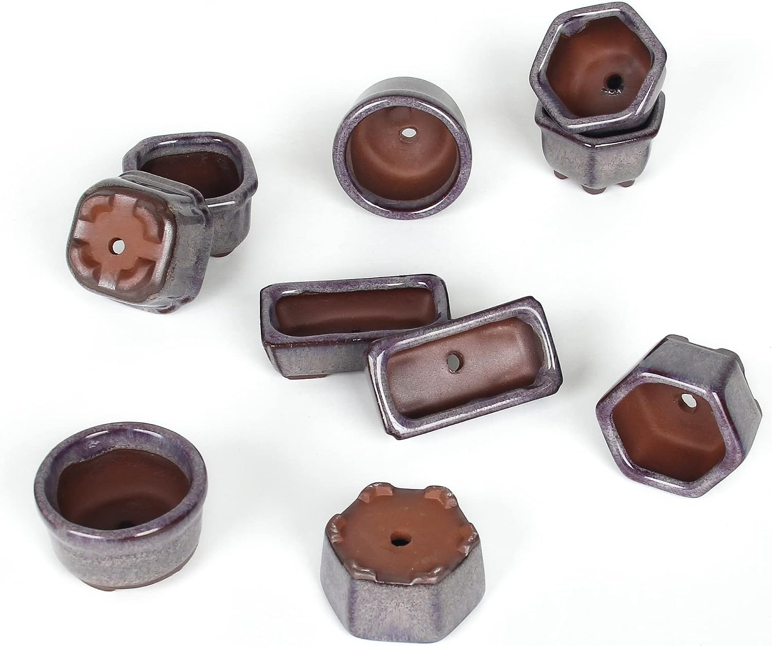 Thumbnail 3 de Happy Bonsai 10 Mini Glazed Pots 4.5cm