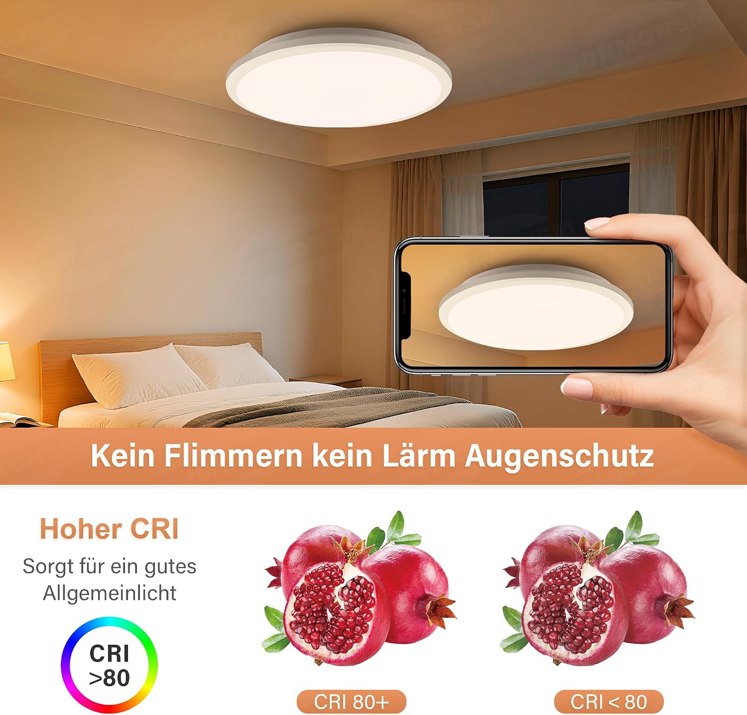 Thumbnail 4 de JONMONSM Led Deckenleuchte 24W Warmweiß 3000LM