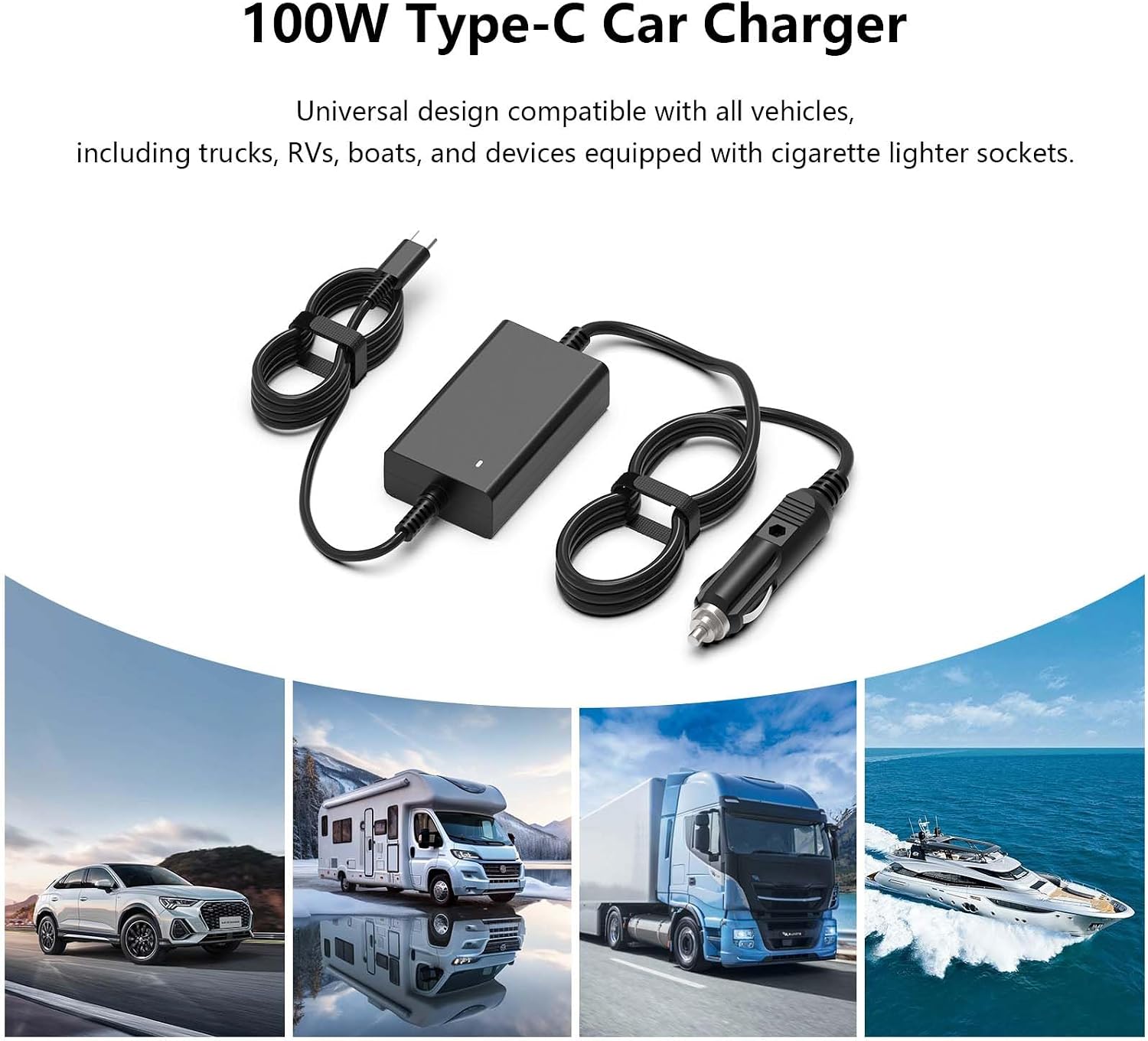 Thumbnail 1 de Hafiuege 12V/24V 100W USB-C Car Laptop Charger