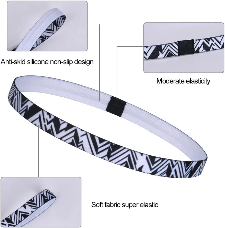 Detalle de URAQT Sport Fascia per capelli antiscivolo sottile unisex