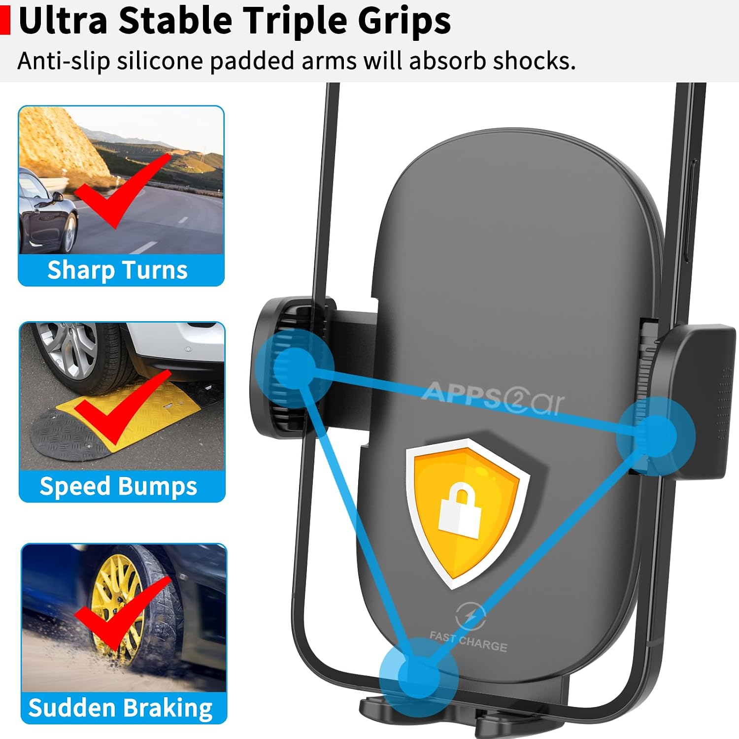 Thumbnail 6 de APPS2Car Sturdy CD Slot Wireless Charger 15W
