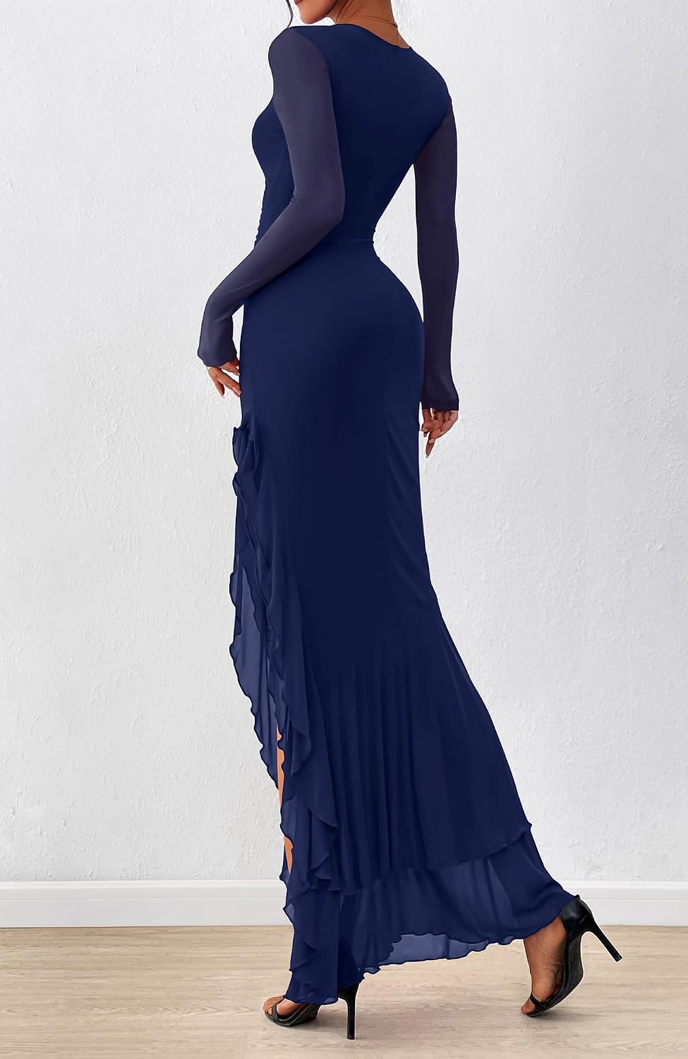 Detalle de BTFBM Women's Maxi Dress ruched mermaid, Spring 2026