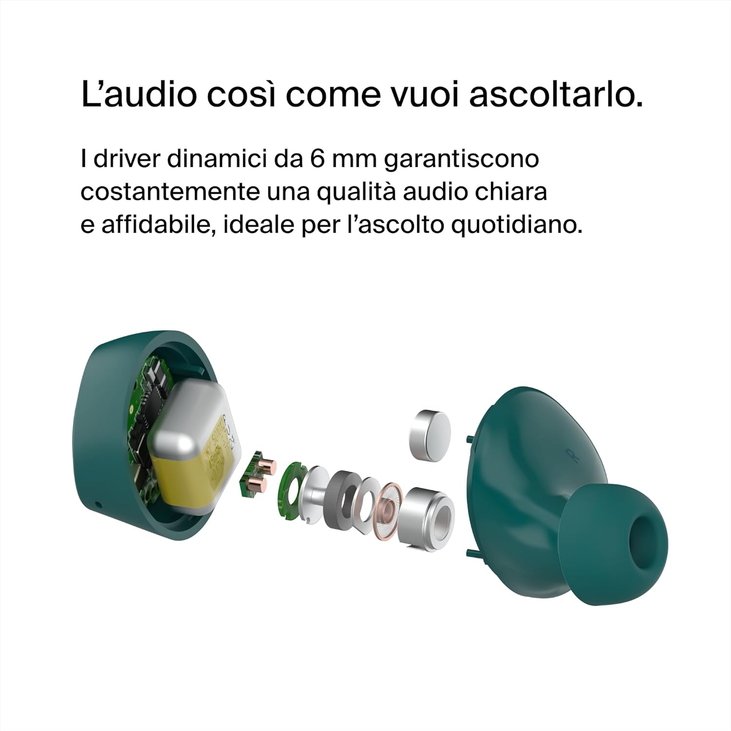 Detalle de Belkin SoundForm Bolt: Auricolari true wireless con 28 ore di autonomia, IPX4 e controllo touch