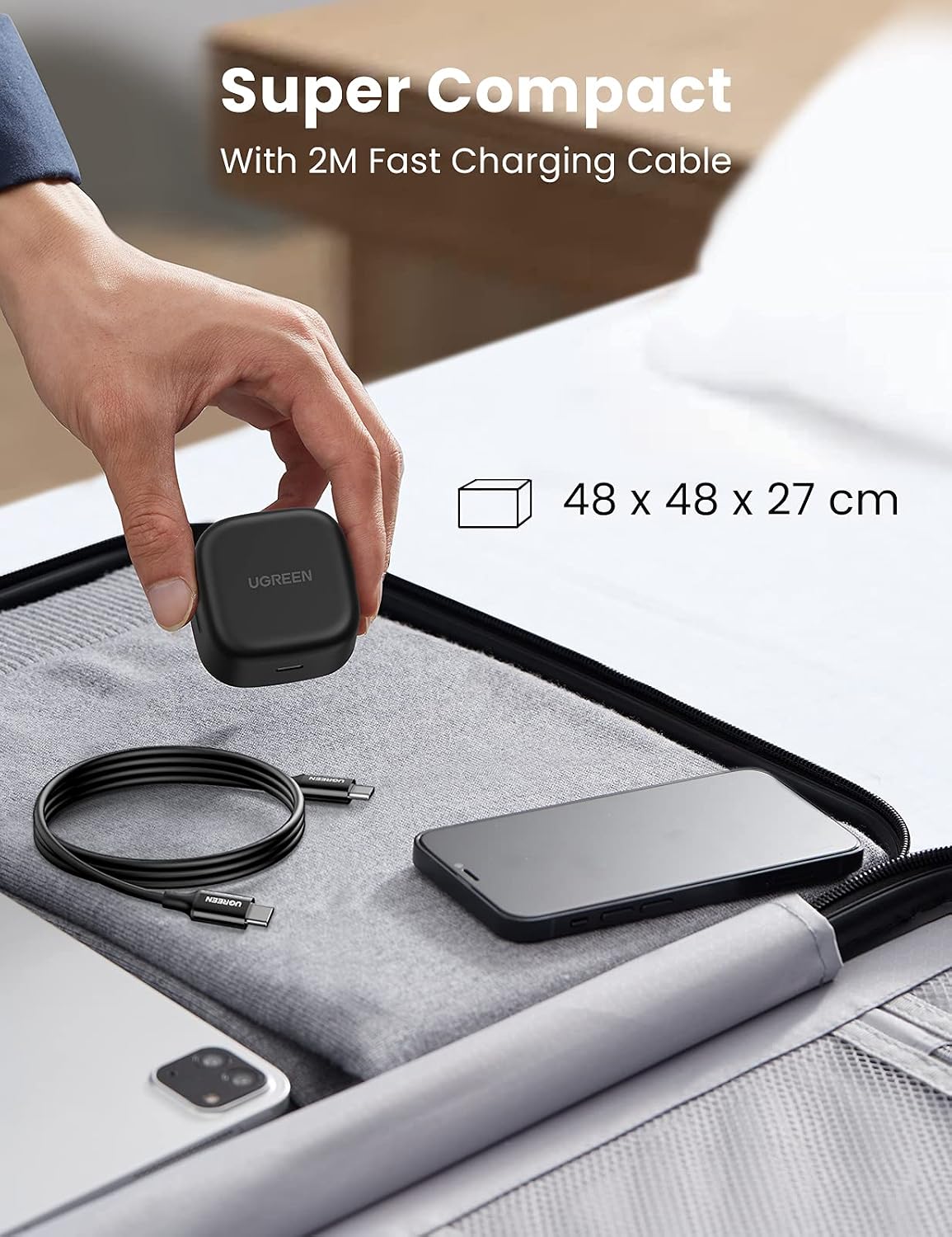 Detalle de UGREEN 25W USB-C Charger with 2m Cable — Super Fast PD Charger
