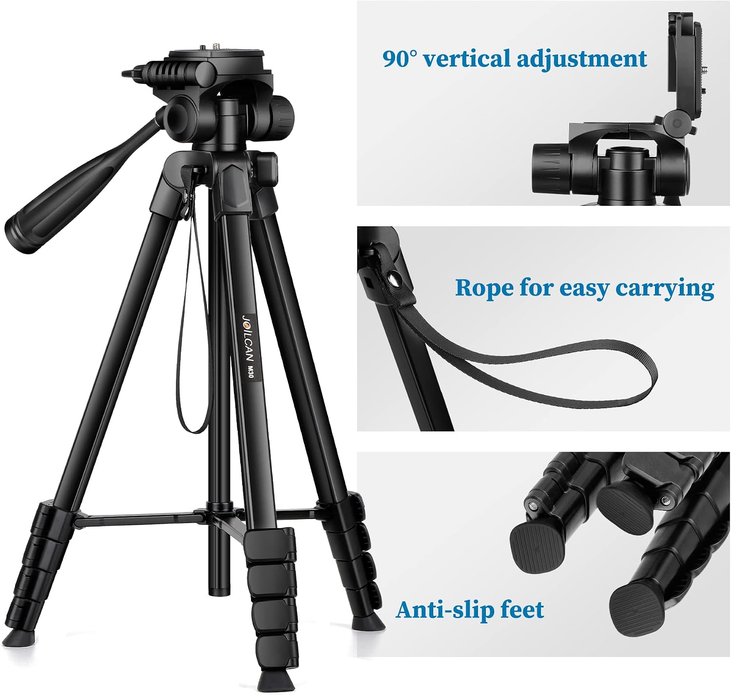 Thumbnail 4 de JOILCAN 67" Camera Tripod Stand for DSLR