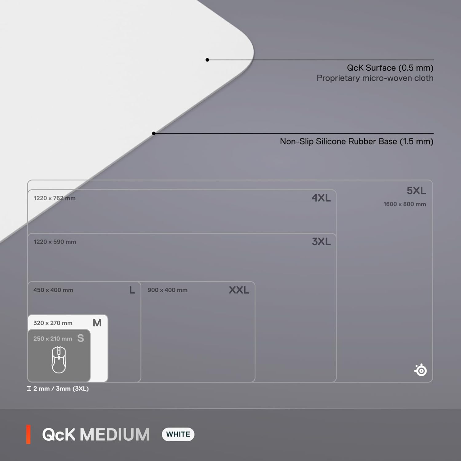 Thumbnail 4 de SteelSeries QcK Medium 320x270 White