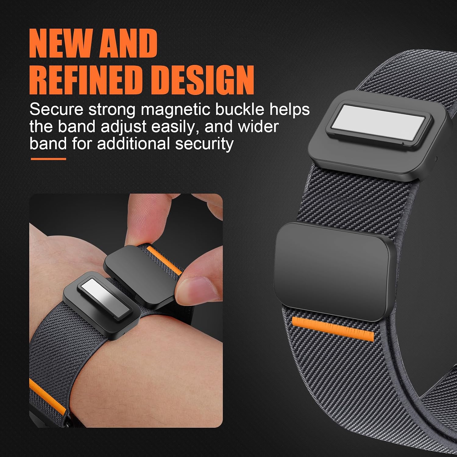 Detalle de SOLOLUP 22mm Elastic Magnetic Nylon Strap for Samsung Galaxy Watch 3/46mm and Wide Compatibility across Garmin, Huawei, and more