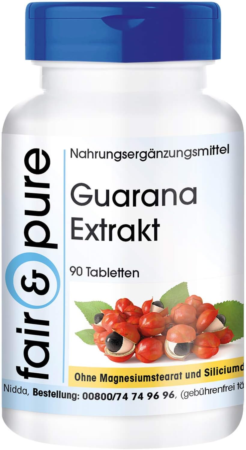 Detalle de Fair & Pure Guarana Extrakt 300 mg – 90 Tabletten, 4:1 Extrakt aus Guaranasamen