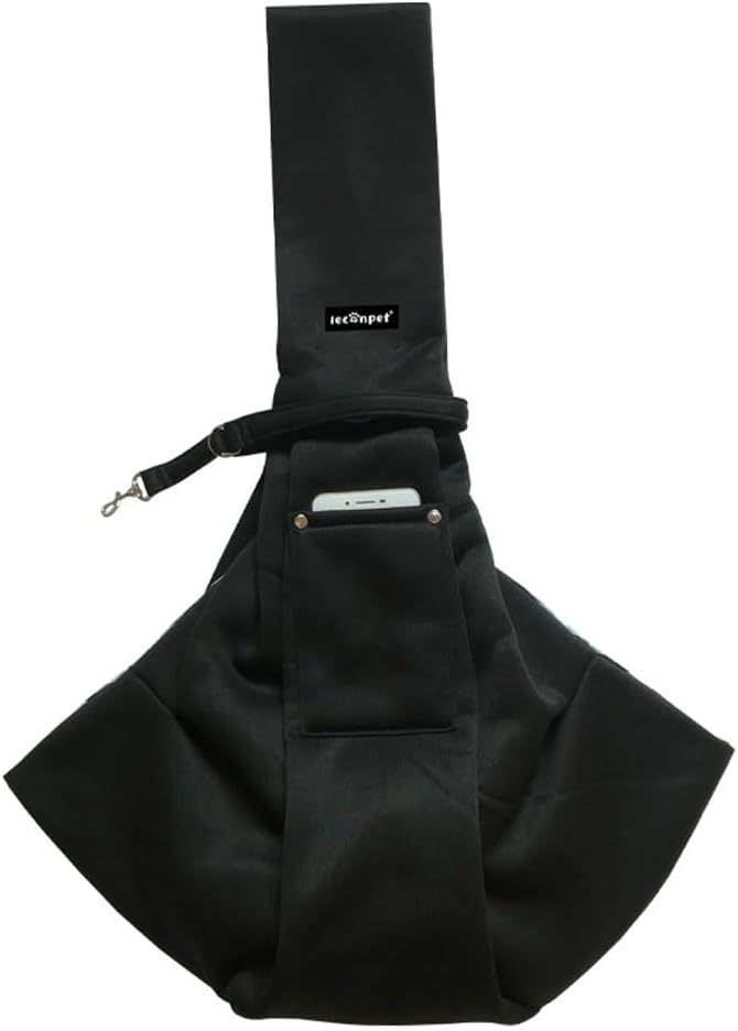 Thumbnail 4 de Leconpet Dog Sling Carrier Shoulder Bag (Black) with Phone Pocket and Safety Lock