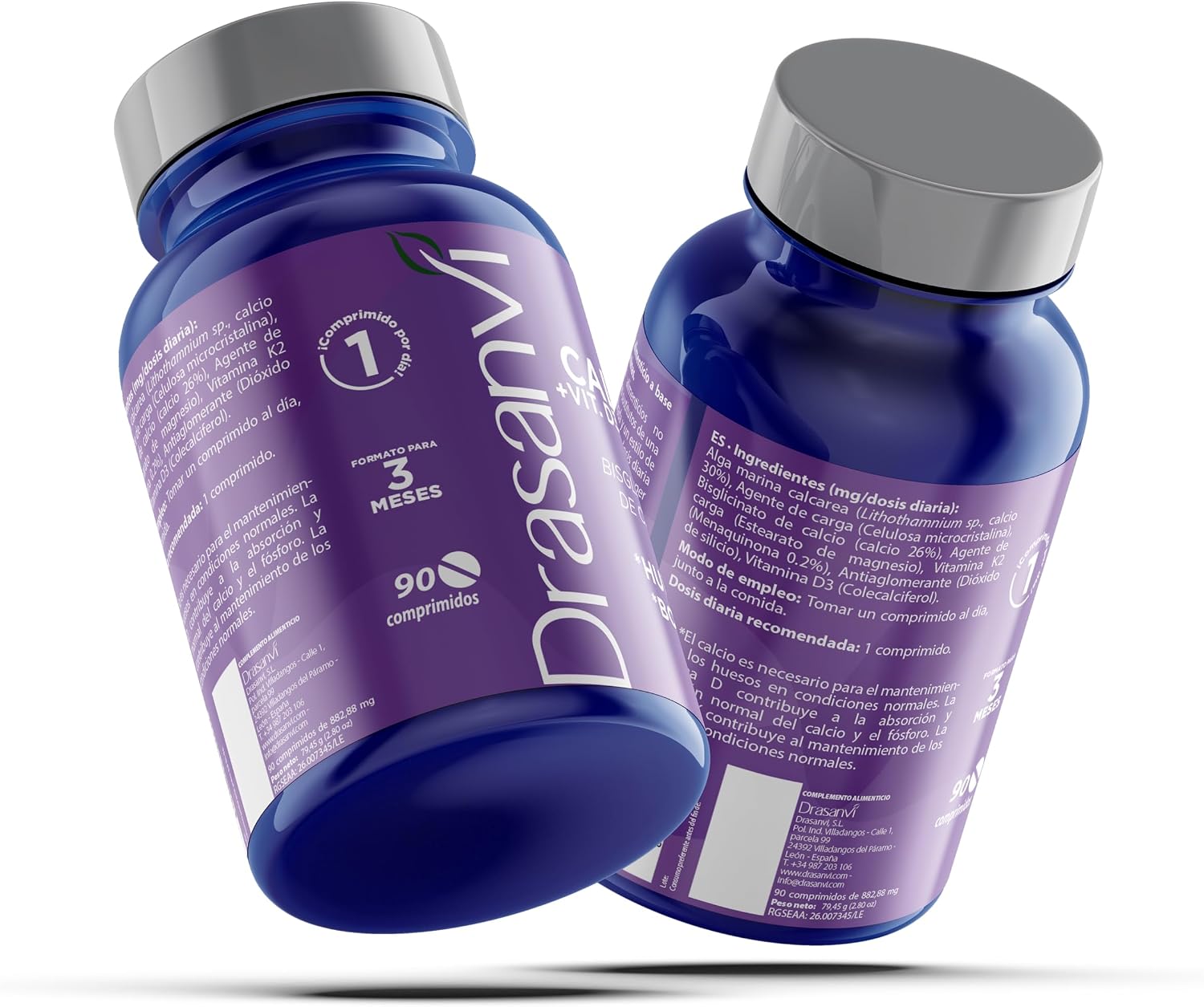 Detalle 2 de Drasanvi Calcio + Vitamina D3 + K2 90 comprimidos