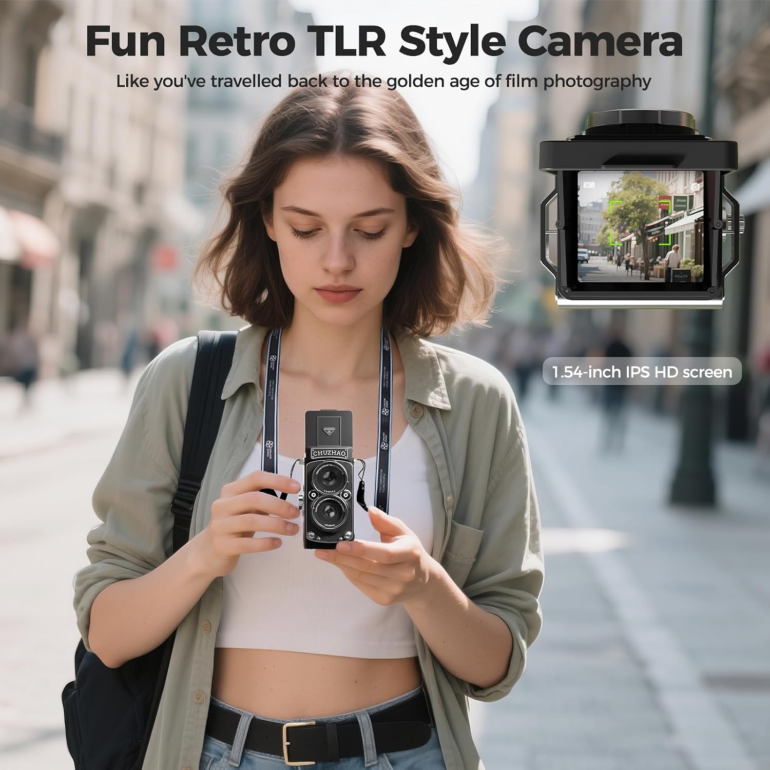 Thumbnail 1 de CHUZHAO Retro Digital Camera with Time Stamp: A small, nostalgic vlogging companion for beginners