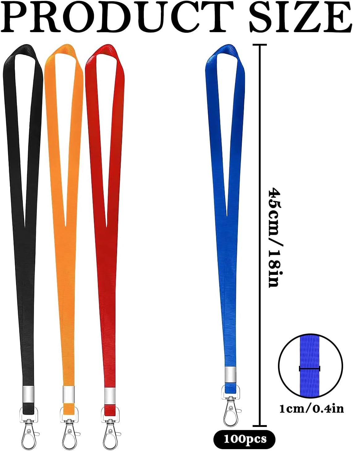 Detalle 2 de XHDA 100PCS Blue Lanyards 45 cm