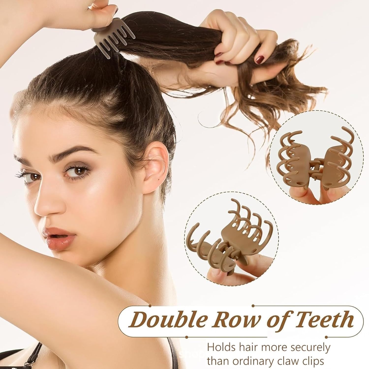 Detalle de Aucuu 8 Pezzi Mini Mollette Capelli Donna – Mollettone Antiscivolo con Denti a Doppia Riga
