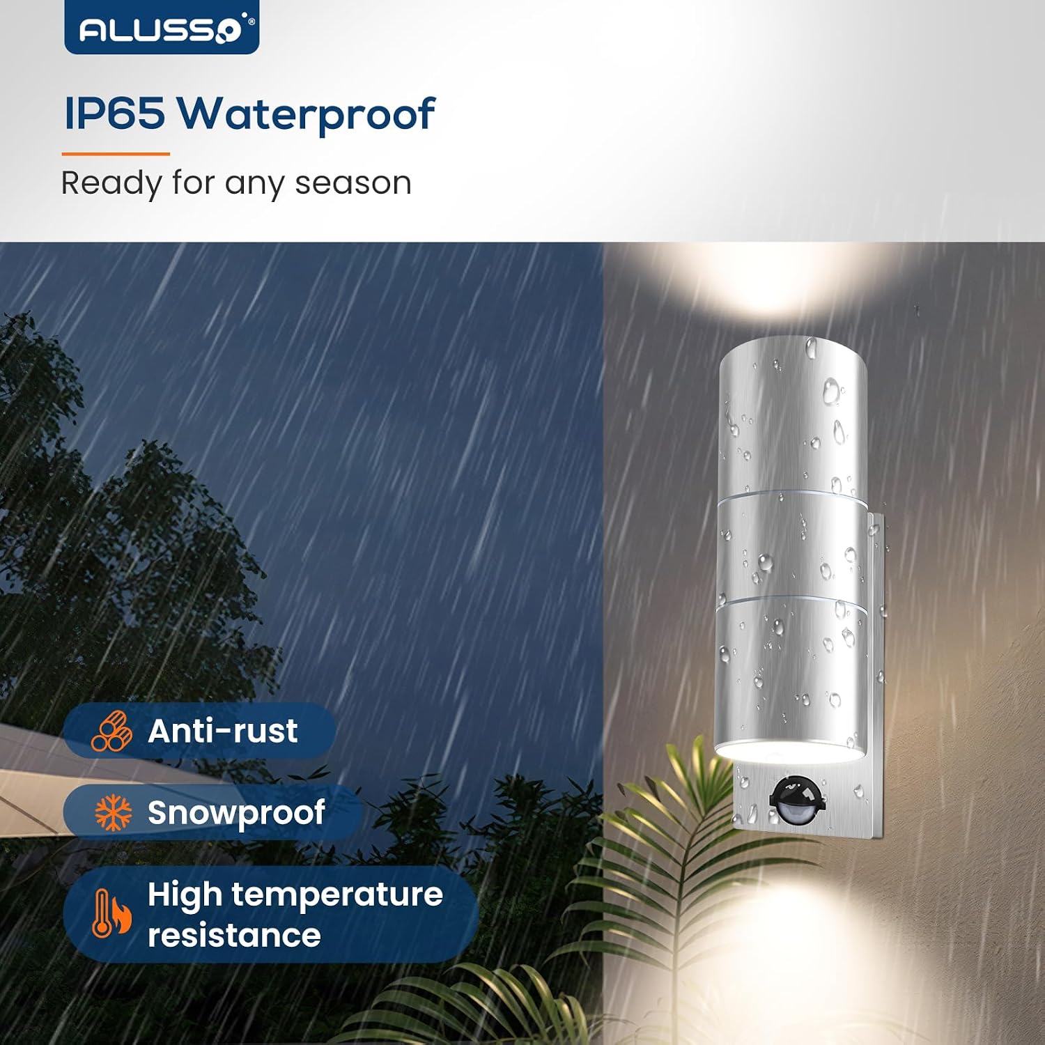 Detalle 1 de ALUSSO outdoor wall light motion sensor