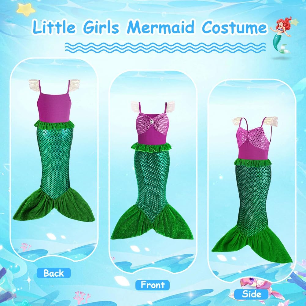 Thumbnail 3 de AOOWU Disfraz Sirena Niña