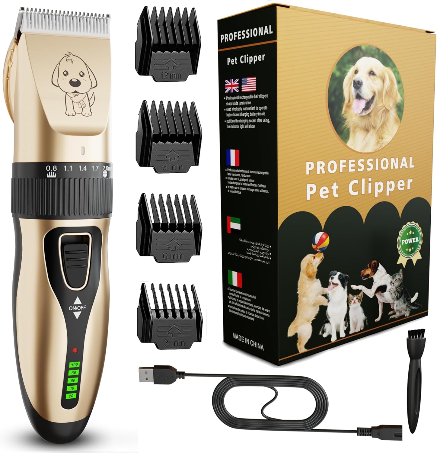 Detalle de GLOBAL TECH Leise Hundeschermaschine 180 Min ✂