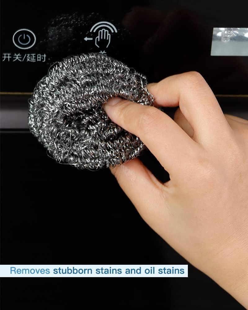 Thumbnail 4 de 12Pcs Stainless Steel Wool Scrubber Pads — Heavy-Duty Kitchen Cleaners for Dishes, Pans, Ovens & Grills
