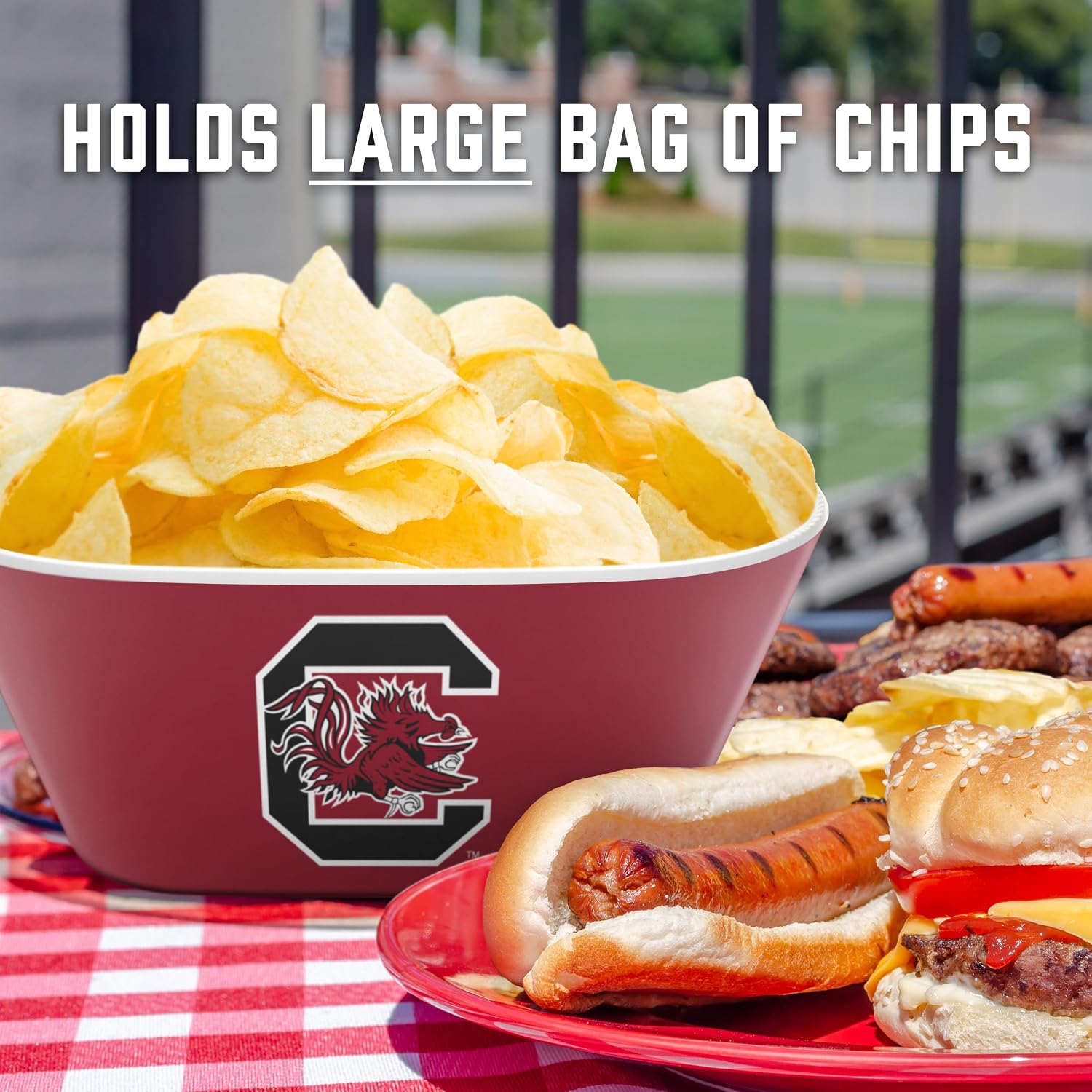 Detalle de YouTheFan NCAA Officially-Licensed Large Party Bowl (100% Melamine, BPA-Free) for Game Day Snacks