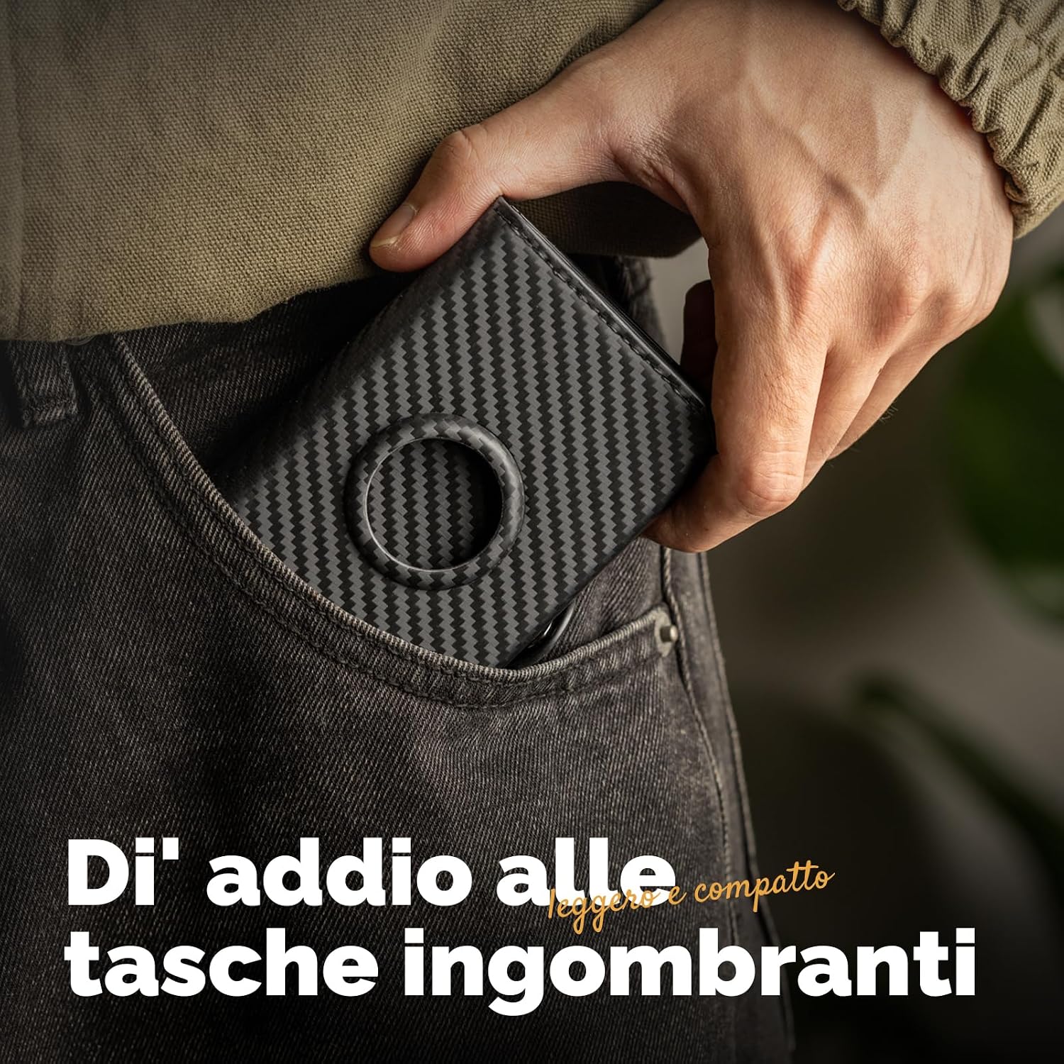 Thumbnail 6 de Portafoglio Airtag Slim Carbon Nero 12 Carte