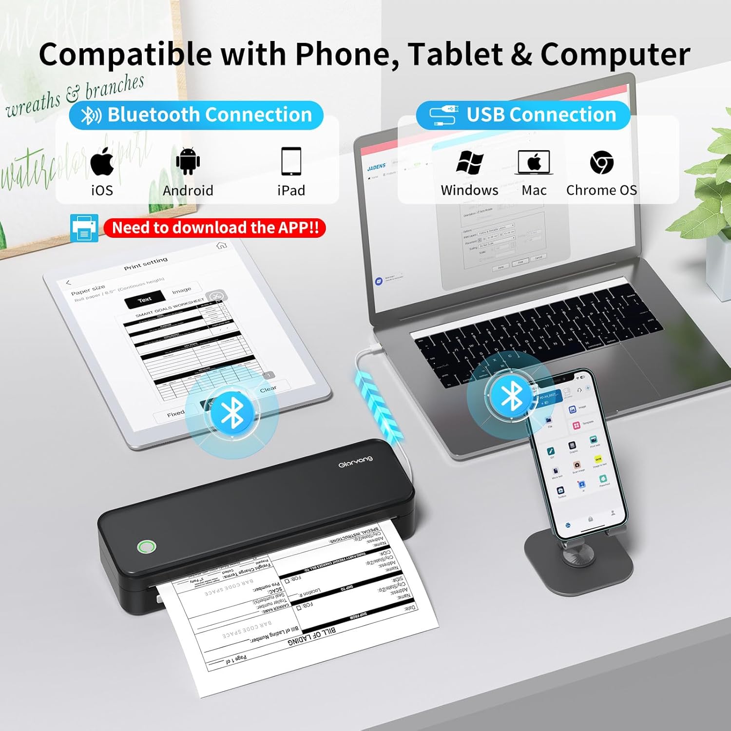 Thumbnail 3 de Gloryang Inkless Wireless Printer, 8.5 x 11" ⚙