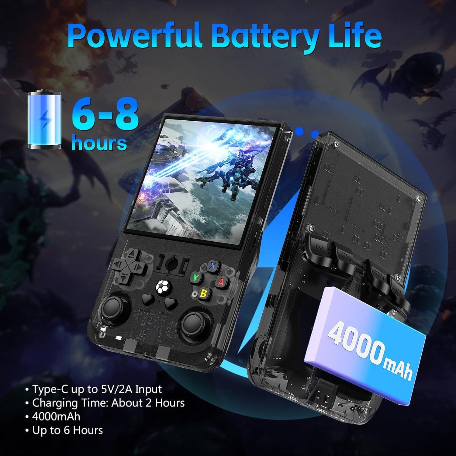 Thumbnail 2 de R36MAX Retro Game Console (R36 Max) with 4.0-inch IPS Screen, 128GB Storage, and 30+ Emulators