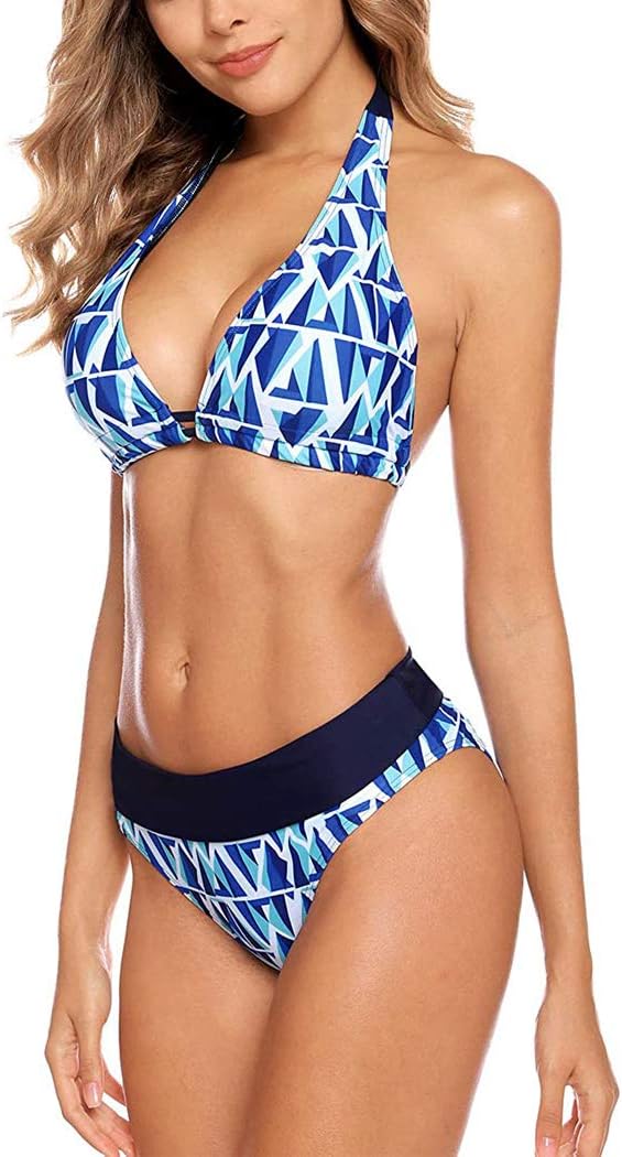 Detalle de Aidotop Damen Bikini Set Triangel Badeanzug – Zweiteiliger Strandbadeanzug mit verstellbarem Neckholder