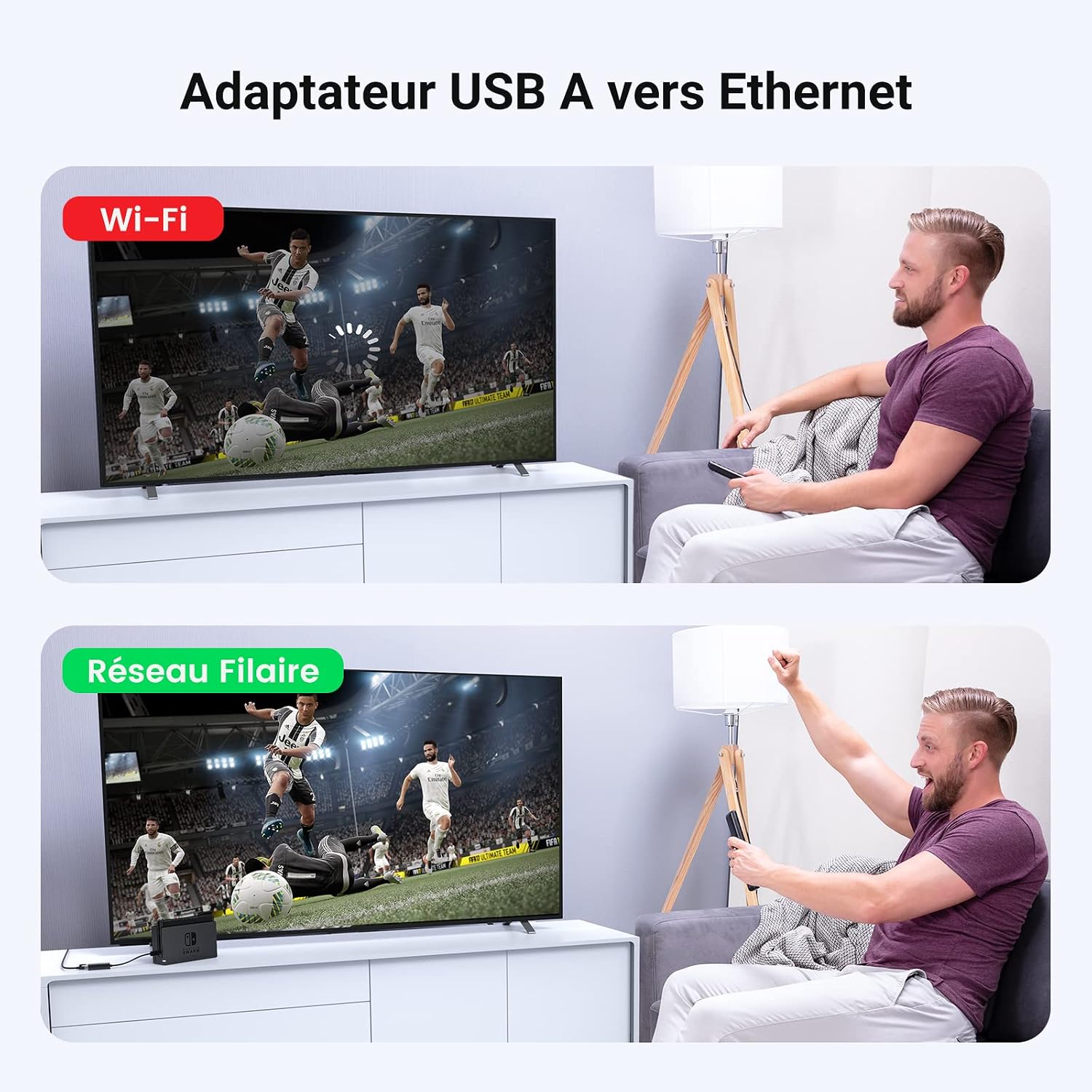 Detalle 2 de UGREEN USB-naar-Ethernetadapter met RJ45, USB 2.0 en 100 Mbps