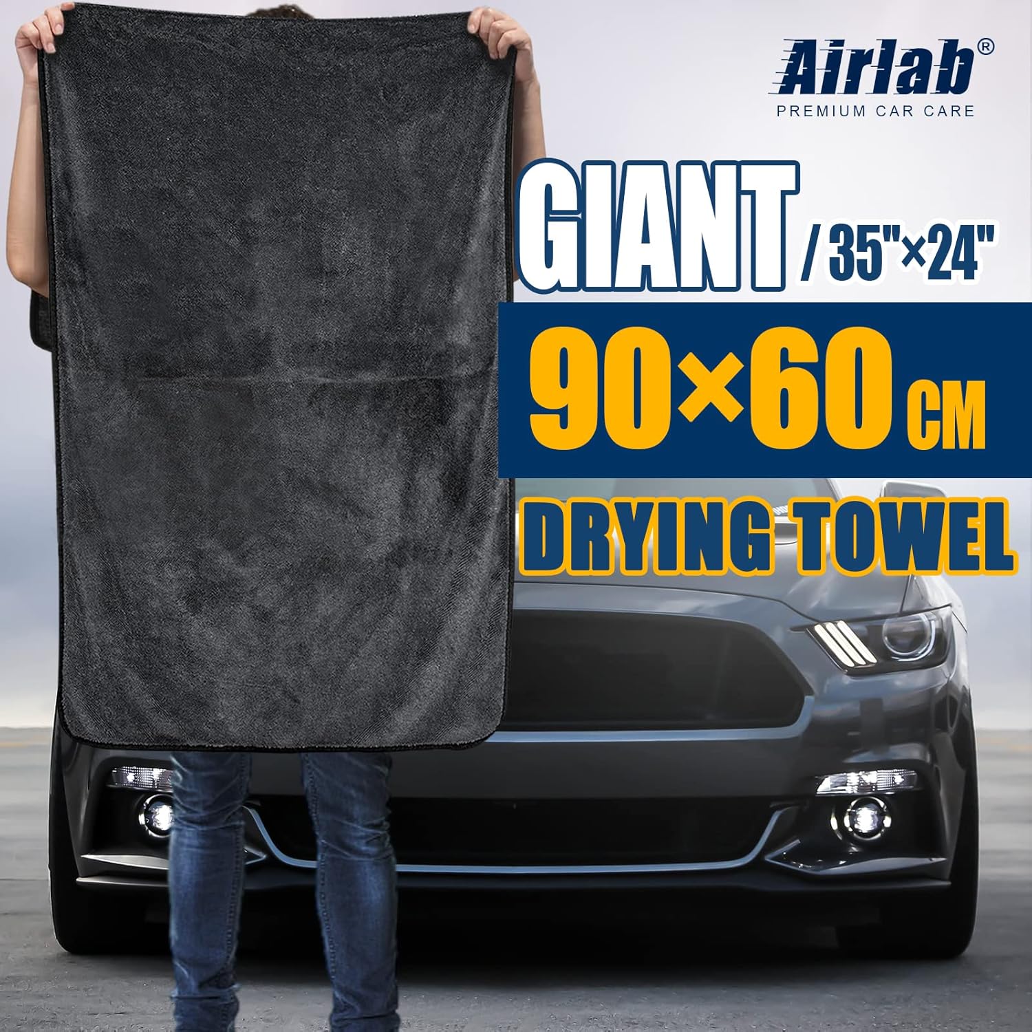 Thumbnail 1 de Airlab Mikrofaser Trockentuch XXL (90 x 60 cm) – fusselfrei & kratzfrei fürs Autotrocknen und Polieren