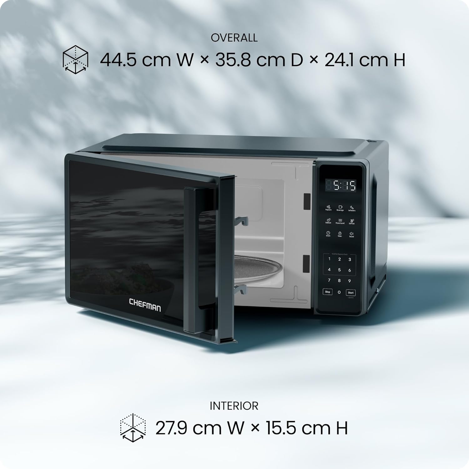 Thumbnail 6 de Chefman 20L Countertop Microwave Oven (700W, 10 Power Levels) – Black