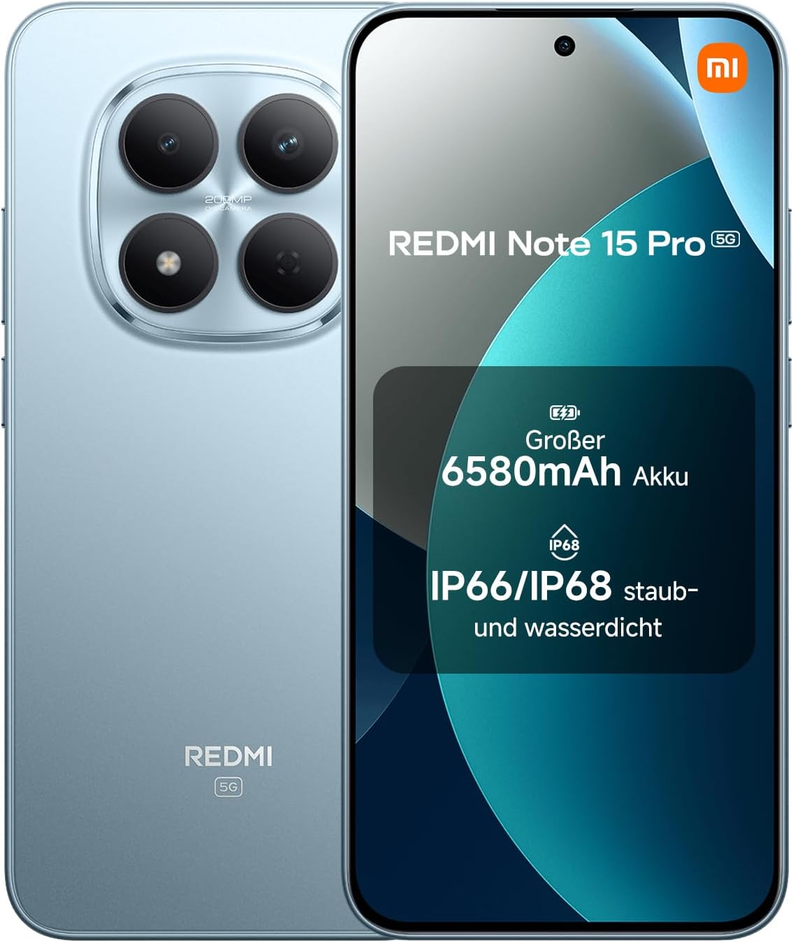 Detalle de Xiaomi Redmi Note 15 Pro 5G (12+512 GB) – 6580-mAh-Akku, 200‑MP‑Kamera, IP66/IP68, 6,83" AMOLED