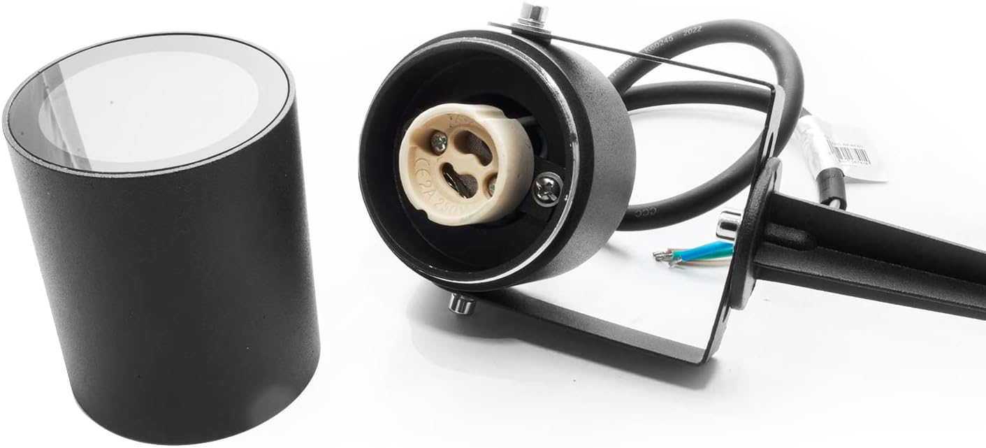 Thumbnail 3 de Planetitaly Faretto SPOT da picchetto orientabile IP65 con attacco GU10 8W, 230V – Nero, 6000K