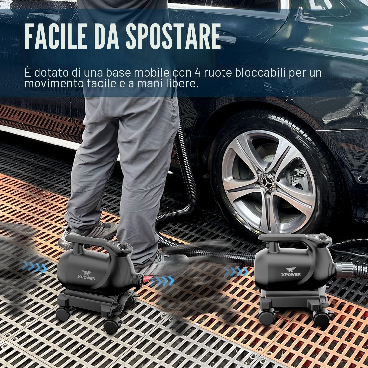 Detalle de XPOWER Blower professionale per auto con dock mobile Car Dryer