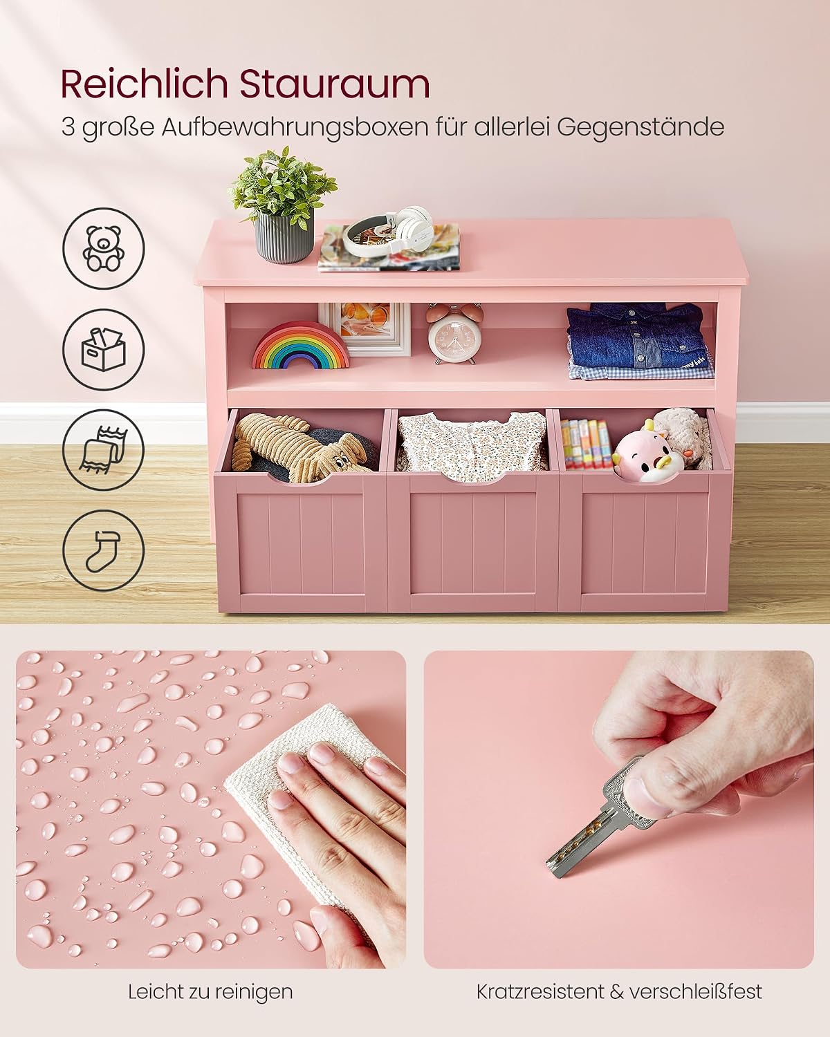 Detalle 2 de VASAGLE LHS380R02 Spielzeugaufbewahrung 60 cm
