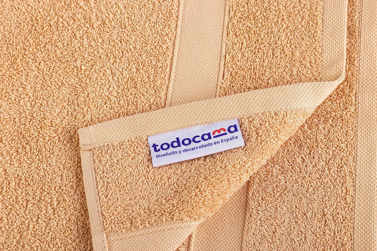 Thumbnail 1 de Todocama Lot de 2 Serviettes de Douche en coton 550 g/m² – 70 x 140 cm, Beige