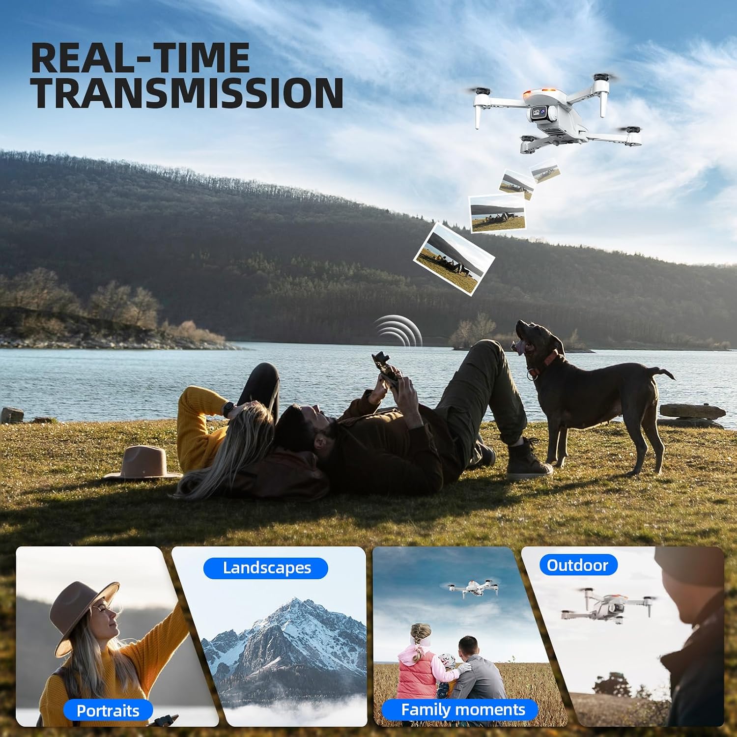 Detalle de Pallton X80 Foldable Camera Drone with 1080p FPV, Two Batteries and Carrying Case